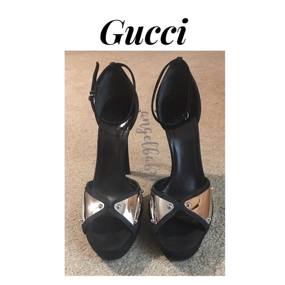 Gucci Mirror Platform Heels in Black Suede! - Picture 12 of 16